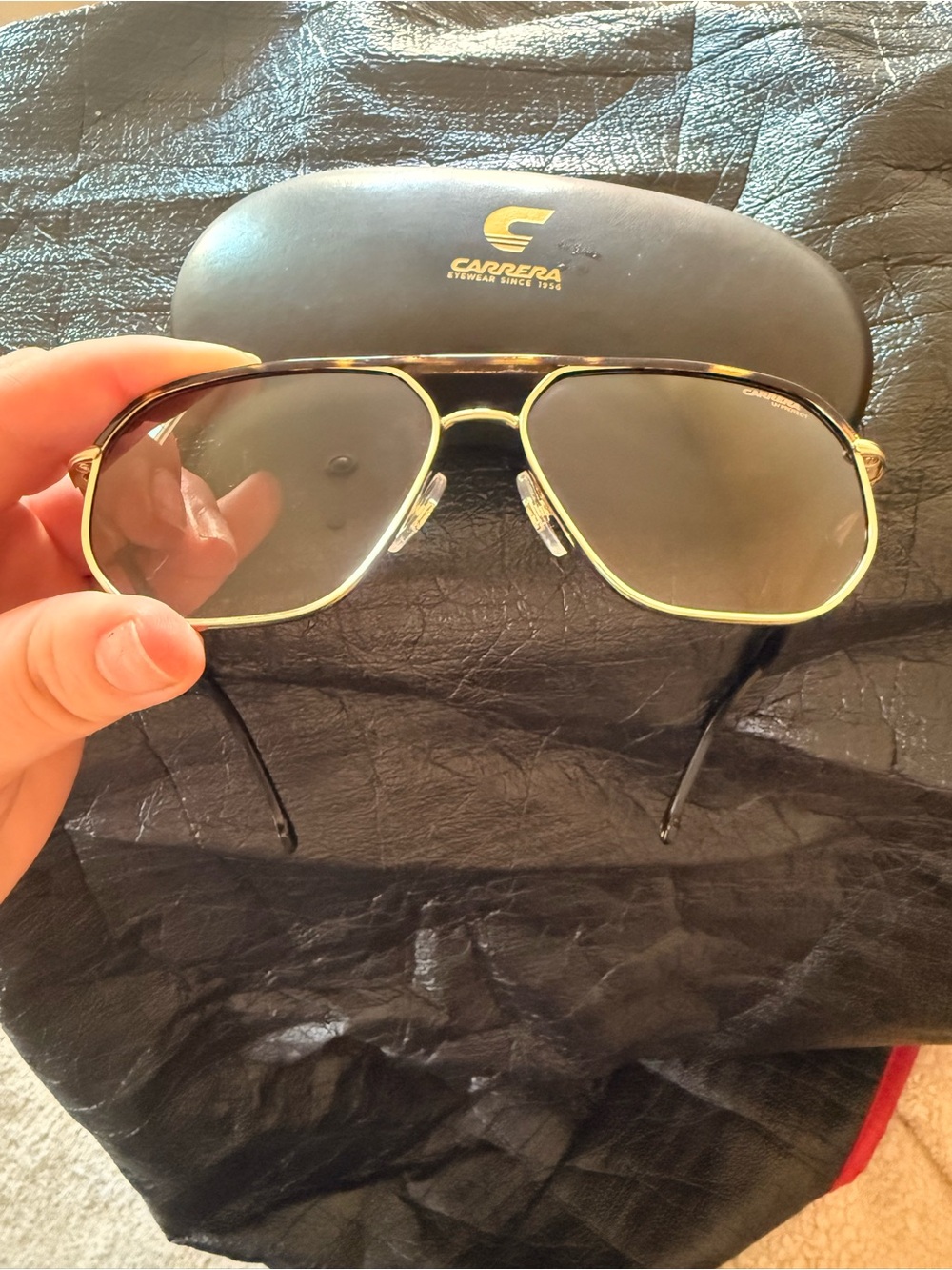 Carrera Gold Frame Sunglasses with Gradient Brown Lenses - Picture 11 of 11
